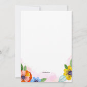 Stiefmütterchen und Schmetterlinge Geburtstagspart Einladung (Rückseite)