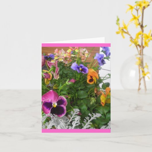 Stiefmütterchen und Schnappdrachen Karte (Gelbe Blume)