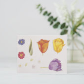 Stiefmütterchen und Tulips Postkarte (Stehend Vorderseite)