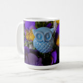 Stiefmütterchen und Uhu-Tasse Kaffeetasse (Vorderseite Links)