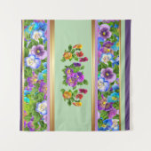 Stiefmütterchen-Veilchen-Blumen-Aquarell-Blumenmus Wandteppich (Vorderseite (Horizontal))