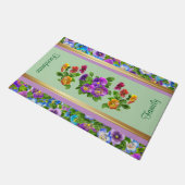 Stiefmütterchen-Veilchen-Blumen Personalisierte Fl Fußmatte (Schrägansicht)