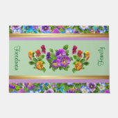 Stiefmütterchen-Veilchen-Blumen Personalisierte Fl Fußmatte (Vorderseite)