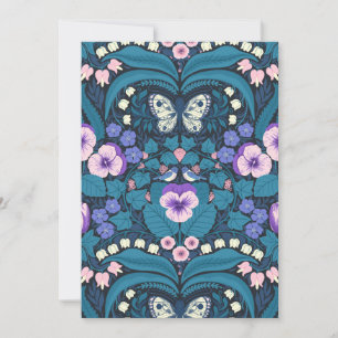 Stiefmütterchen, Vögel und Schmetterlinge