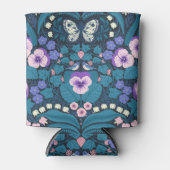 Stiefmütterchen, Vögel und Schmetterlinge Dosenkühler (Vorderseite)