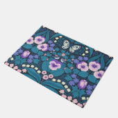 Stiefmütterchen, Vögel und Schmetterlinge Fußmatte (Schrägansicht)