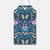 Stiefmütterchen, Vögel und Schmetterlinge Geschenkanhänger (Rückseite)