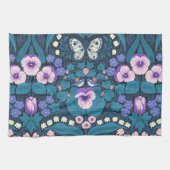 Stiefmütterchen, Vögel und Schmetterlinge Geschirrtuch (Horizontal)