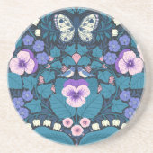 Stiefmütterchen, Vögel und Schmetterlinge Getränkeuntersetzer (Vorne)