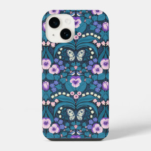 Stiefmütterchen, Vögel und Schmetterlinge iPhone 14 Hülle