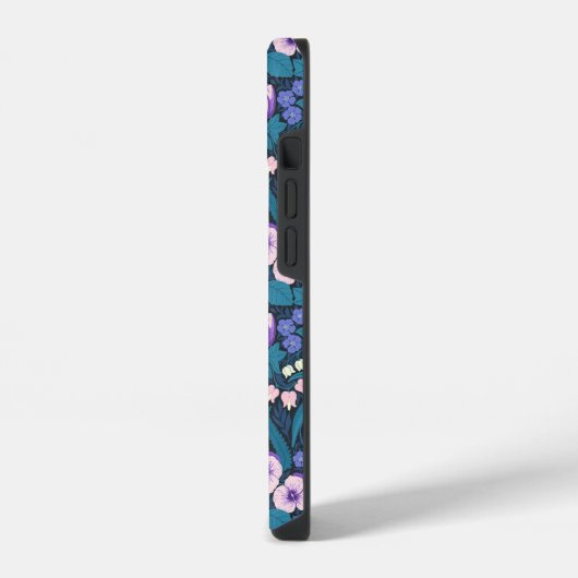 Stiefmütterchen, Vögel und Schmetterlinge iPhone Hülle (Linke Seite)