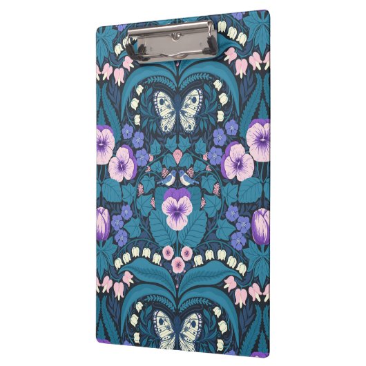 Stiefmütterchen, Vögel und Schmetterlinge Klemmbrett (Links)