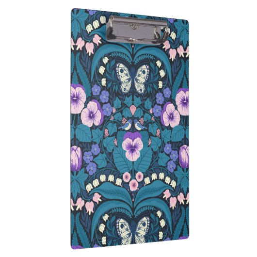 Stiefmütterchen, Vögel und Schmetterlinge Klemmbrett (Rechts)