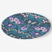 Stiefmütterchen, Vögel und Schmetterlinge Pappteller (Schrägansicht)