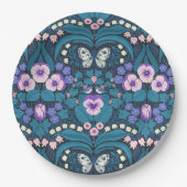 Stiefmütterchen, Vögel und Schmetterlinge Pappteller (Vorderseite)