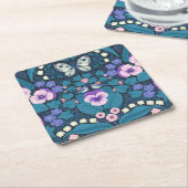 Stiefmütterchen, Vögel und Schmetterlinge Rechteckiger Pappuntersetzer (angewinkelt)