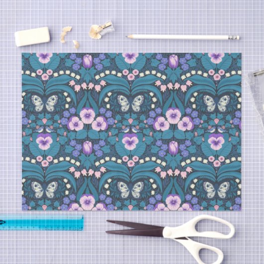 Stiefmütterchen, Vögel und Schmetterlinge Seidenpapier (Handwerk)