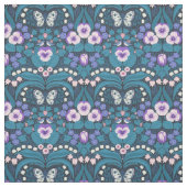 Stiefmütterchen, Vögel und Schmetterlinge Stoff (Muster)