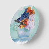 STIEFMÜTTERCHEN-WANDEL RUNDE WANDUHR (Winkel)