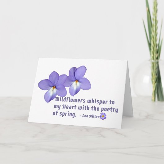 Stiefmütterchen Wildblumen Zitat Dankeskarte (Vorderseite)