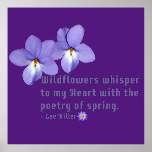 Stiefmütterchen Wildblumen Zitat Poster (Vorne)