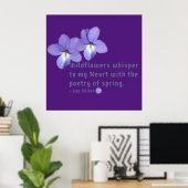 Stiefmütterchen Wildblumen Zitat Poster (Heimbüro)