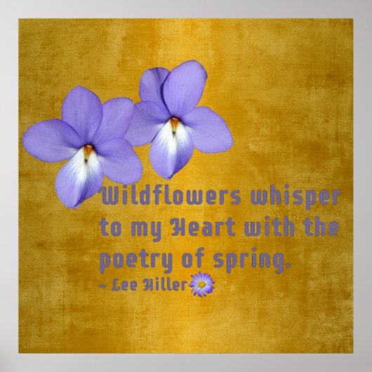 Stiefmütterchen Wildblumen Zitat Poster (Vorne)