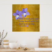Stiefmütterchen Wildblumen Zitat Poster (Küche)