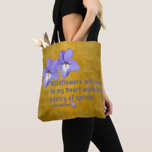 Stiefmütterchen Wildblumen Zitat Tasche
