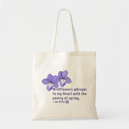 Stiefmütterchen Wildblumen Zitat Tragetasche (Vorne)