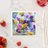 Stiefmütterchens Happy Birthday Serviette (Beispiel)