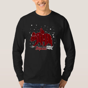 Stiefvater Bär Weihnachtsmann Hut Passende Familie T-Shirt