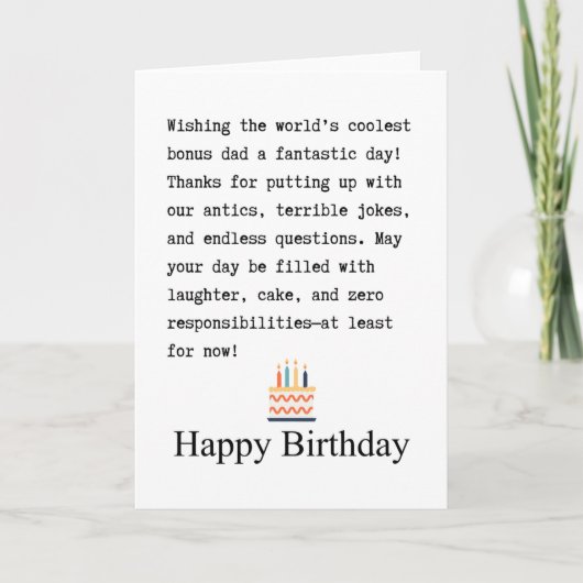 Stiefvater Geburtstag Karte (Vorderseite)