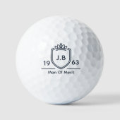 Stiefvater Monogramm Anfangsbuchstabe Name Jahr Ma Golfball (Vorderseite)