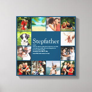 Stiefvater, Stiefpapa Definition 12 Foto-Spaß Blau Leinwanddruck