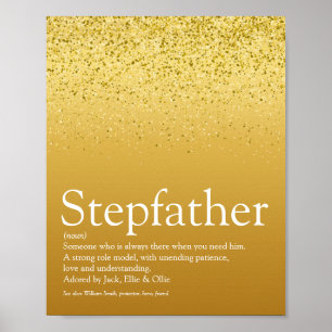 Stiefvater, Stiefpapa Definition Gold Glitter Poster