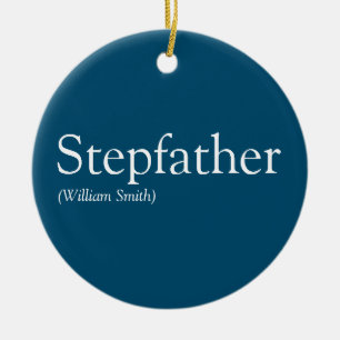 Stiefvater, Stiefpapa Definition Modern Blau Keramik Ornament