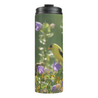 Stieglitz auf einer Glockenblumen-Blüte