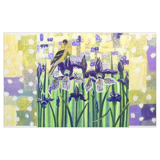Stieglitz und Schwertlilien Stoff (Yard (91,4 cm))