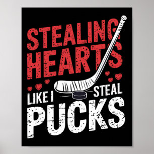 Stiehl Herzen Hockey Wie ich den Puck Valentinstag Poster