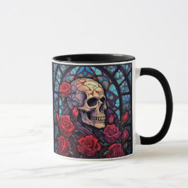 Stiele und Steine Schädel und Rose Kaffee Tasse