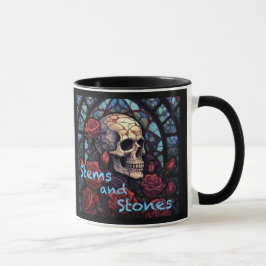 Stiele und Steine Schädel und Rose Kaffee Tasse