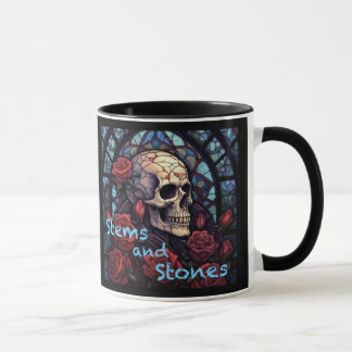 Stiele und Steine Schädel und Rose Kaffee Tasse