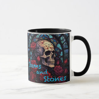 Stiele und Steine Schädel und Rose Kaffee Tasse