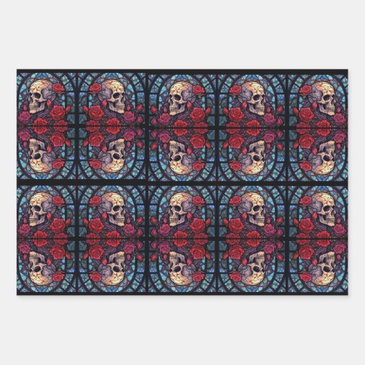 Stiele und Steine Skull & Rose Geschenkpapier Set (Vorderseite 3)