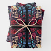 Stiele und Steine Skull & Rose Geschenkpapier Set (Beispiel)