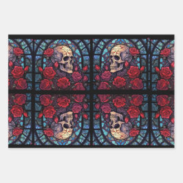 Stiele und Steine Skull & Rose Geschenkpapier Set
