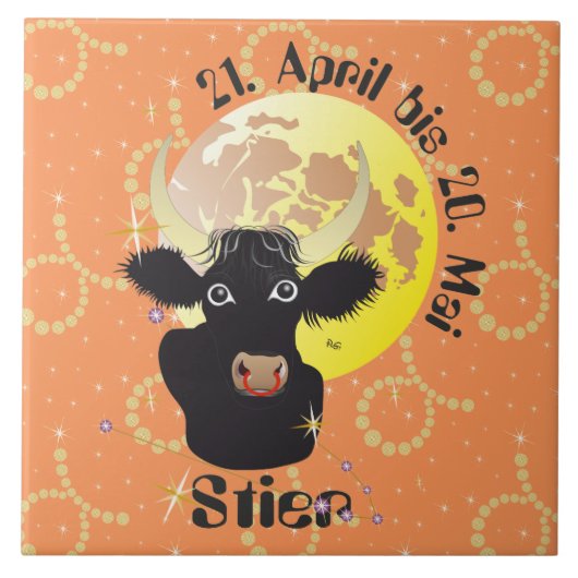 Stier 21. April bis 20. Mai Fliese (Vorderseite)