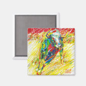 Stier 3 von Natalia KURUCH Magnet (Vorderseite/Rückseite)