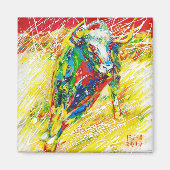 Stier 3 von Natalia KURUCH Magnet (Vorne)